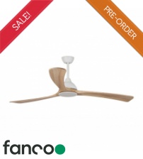 Fanco Sanctuary 3 Blade 70" DC Ceiling Fan with Remote Control in White with Natural Blades